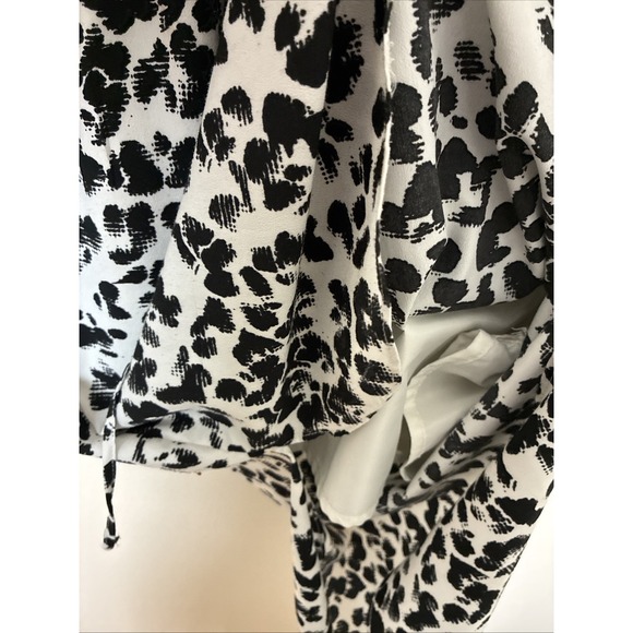Merona White and Black Animal Print‎ High Low Dress Women's Size Small - Picture 5 of 13